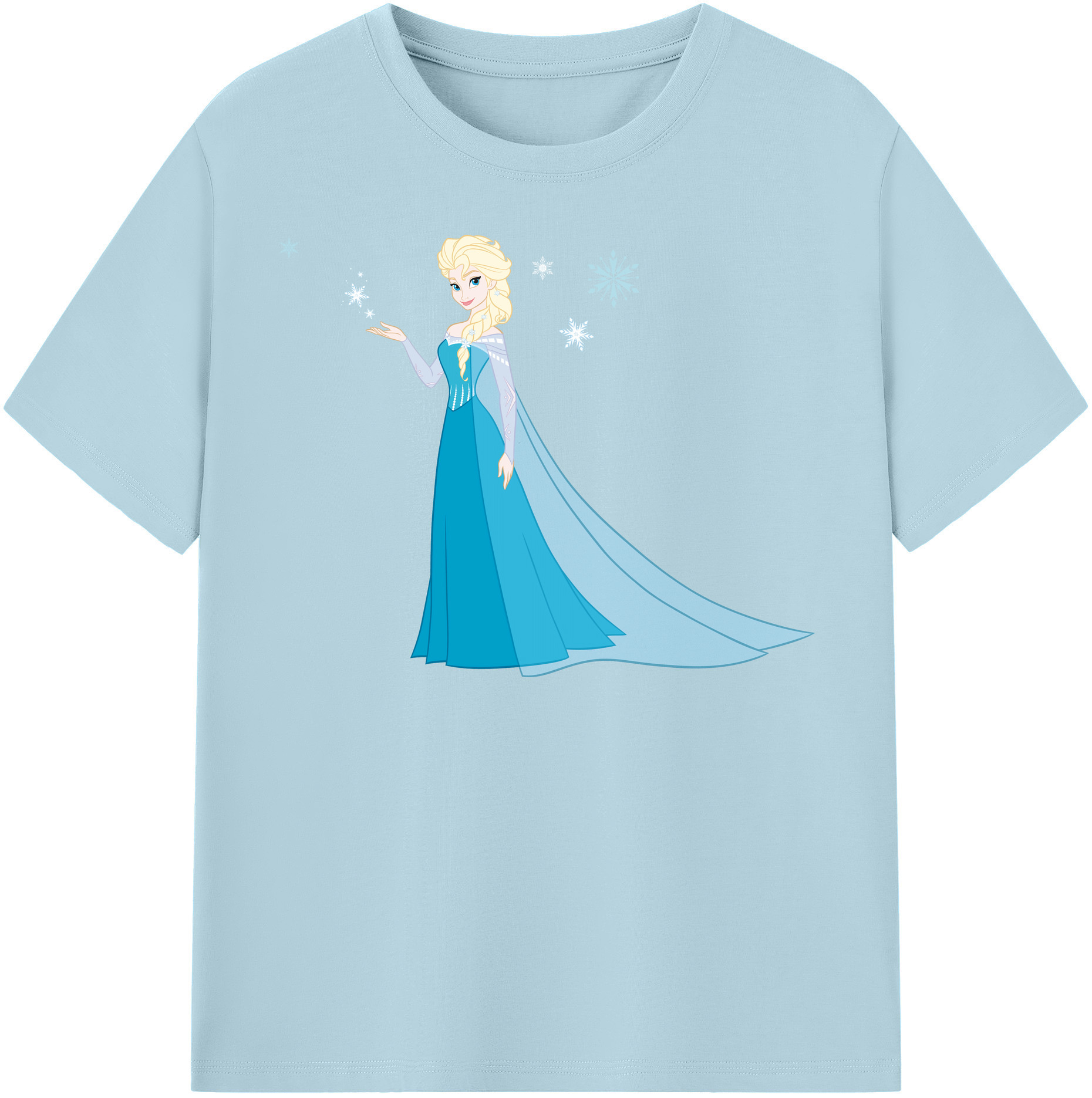 （画像用） アナと雪の女王 アンナ エルサ Frozen Anna Elsa 綿100％半袖Tシャツ（フロントプリント）